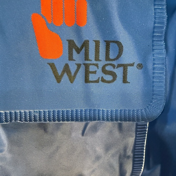 Mid West Rain Jacket Long Sleeve Zip Up & Snap High Neck Blue Med Fits Small - Picture 5 of 9